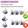 Picture of Individual Lashes 14-18mm 120pcs Cluster Lashes Mixed Tray Volume Eyelash Clusters DIY Lash Extension Kit Soft Lash Clusters Fluffy Mink Cluster Eyelash Extensions (02-0.07D, 14-18mm)