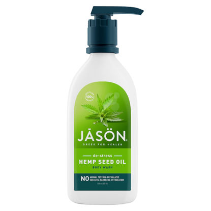 Picture of Jason Natural Body Wash & Shower Gel, De-Stress Cannabis Sativa Seed Oil, 30 Oz