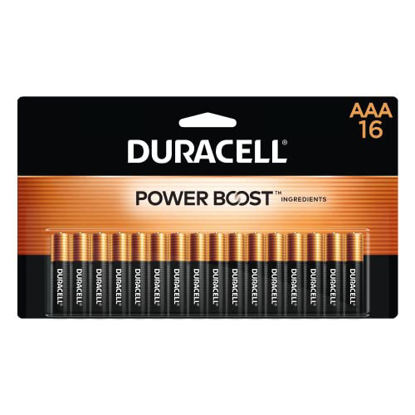 Picture of Duracell Coppertop AAA Batteries with Power Boost Ingredients, 16 Count Pack Triple A Battery with Long-lasting Power, Alkaline AAA Battery for Household and Office Devices