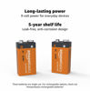 Picture of Amazon Basics 4-Pack 9 Volt Alkaline Performance All-Purpose Batteries, 5-Year Shelf Life, Packaging May Vary