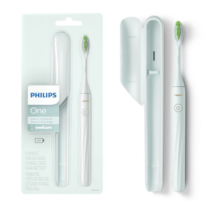 Picture of Philips One by Sonicare Battery Toothbrush, Mint Light Blue, HY1100/03