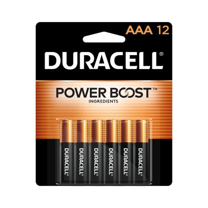 Picture of Duracell Coppertop AAA Batteries with Power Boost Ingredients, 12 Count Pack Triple A Battery with Long-lasting Power, Alkaline AAA Battery for Household and Office Devices