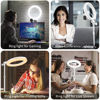 Picture of Video Conference Lighting for Laptop Computer, 10.5'' Selfie Ring Light with Stand and Phone Holder for Remote Working, Zoom Meeting Calls, Webcam Lighting, Live Streaming, Video Recording (White)