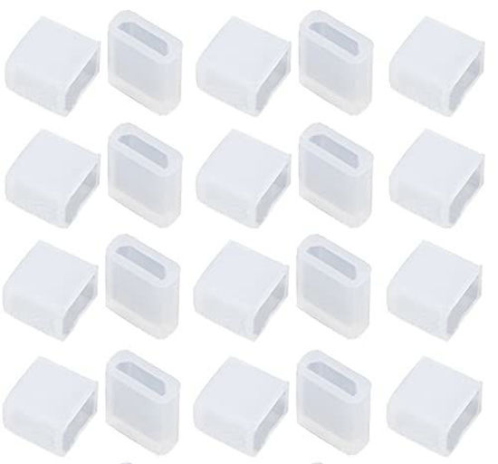 Picture of LAMPVPATH 20 Pcs Micro USB Male Port Plug, Micro USB Male Anti Dust Cover Plug Protector Stopper Cap-White