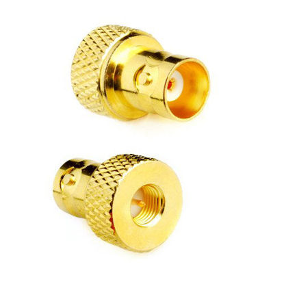 Picture of DHT Electronics 2pcs RF coaxial Coax Adapter SMA Male to BNC Female goldplated