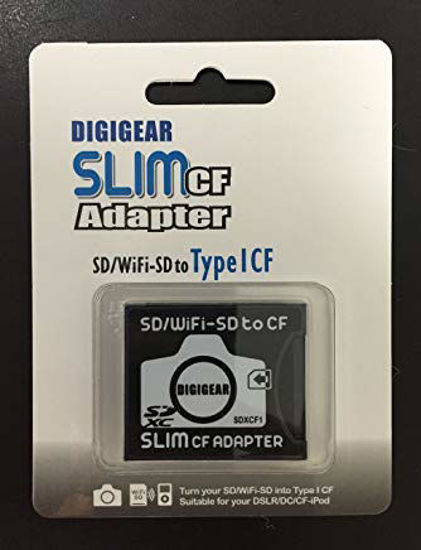 Picture of DIGIGEAR SLIM CF Adapter : SD SDHC SDXC WiFi-SD eyefi to Type I Compact Flash Card