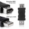 Picture of SKYPIA New Firewire IEEE 1394 6 Pin Female F to USB M Male Adaptor Converter