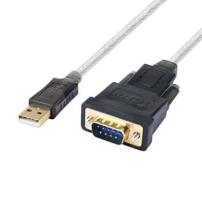 Picture of DTech Serial Cable to USB Adapter DB9 Male RS232 Port Supports Windows 11 10 8 7 Mac (6 Feet, PL2303)