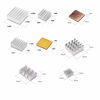 Picture of Pastall 100 PCS (8 Different Sizes) Heatsink Kit with Conductive Adhesive Tape, Aluminum Heat Sink Cooler and Copper Heatsink for Raspberry Pi A B B+ 2/3/4