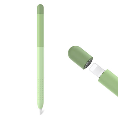 Picture of Delidigi Pencil Case Compatible with Apple Pencil 1st Generation Case, Gradient Color Case Sleeve Silicone Cover Accessories for Apple Pencil 1st Gen (Gradient Green)