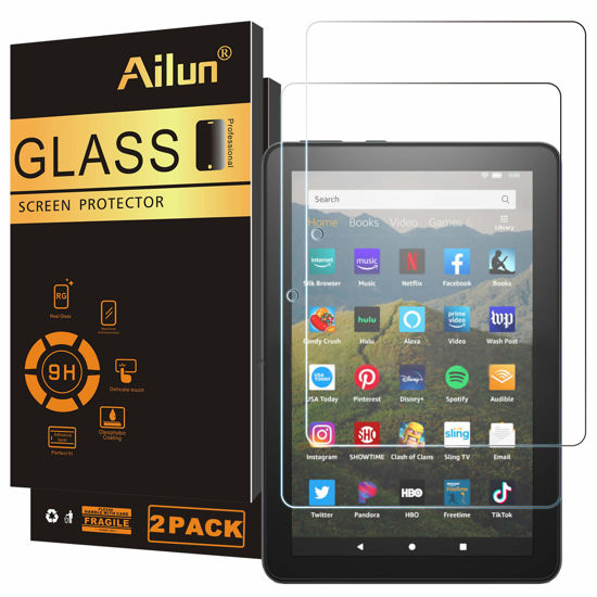 Picture of Ailun Screen Protector for Amazon Kindle Fire HD 8/Fire HD 8 Plus/Fire HD 8 Kids/Fire HD 8 Kids Pro [8 inch] 2022&2020 Released 0.33 MM Premium Tempered Glass, Ultra Clear,Anti-Scratches,Case Friendly