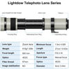 Picture of Lightdow 420-800mm f/8.3 Manual Zoom Super Telephoto Lens + T Mount Ring for Sony Alpha A9 A7S A7R A7S A7 II A6000 A6300 A6500 A5100 A5000 Mirrorless Digitial SLR Camera (White Version)