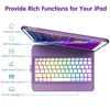 Picture of iPad 9th Generation Case with Keyboard for iPad 10.2" 9th 2021/8th 2020/7th 2019/Air 3/Pro 10.5,10 Color Backlit Bluetooth Keyboard,360° Screen Rotatable iPad Case with Apple Pencil Holder(Purple)