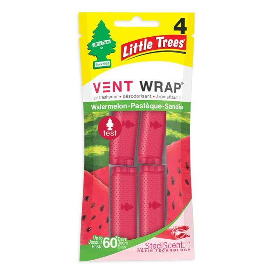 Picture of LITTLE TREES Car Air Freshener | Vent Wrap Provides Long-Lasting Scent, Slip on Vent Blade | Watermelon, 4 Packs (4 Count)