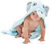 Picture of HIPHOP PANDA X - Large Bamboo Hooded Baby Towel - Soft Hooded Bath Towel for Babie, Toddler,Infant, Perfect for Boy and Girl - (Blue Elephant, 37.5 x 37.5 Inch)