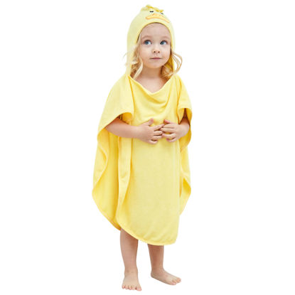 Picture of HIPHOP PANDA Bamboo Hooded Baby Towel - Soft Hooded Bath Towel for Babie, Toddler,Infant, Perfect for Boy and Girl - (Yellow Duck, 21.5 x 22.5 Inch)