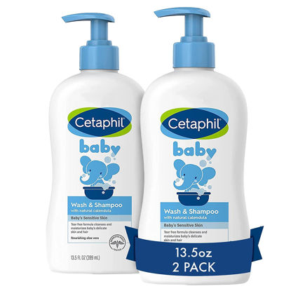 Picture of Cetaphil Baby Wash & Shampoo, 13.5oz Pack of 2, Hypoallergenic, Gentle Enough for Everyday Use, Soap Free
