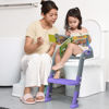 Picture of Toilet Potty Training Seat with Step Stool Ladder, SKYROKU Potty Training Toilet for Kids Boys Girls Toddlers-Comfortable Safe Potty Seat with Anti-Slip Pads Ladder (Grey Purple)