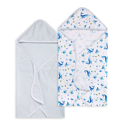 Picture of Burt's Bees Baby - Hooded Towels, Absorbent Knit Terry, Super Soft Single Ply, 100% Organic Cotton