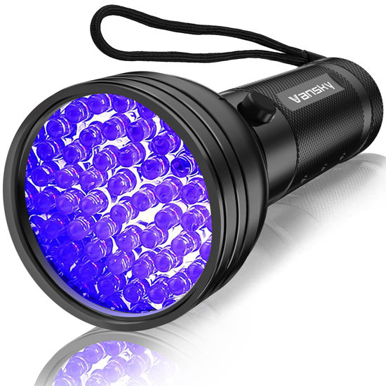 Picture of Vansky UV Flashlight Black Light, 51 LED Blacklight Pet Urine Detector for Dog/Cat Urine, Dry Stains, Bed Bug, Matching with Pet Odor Eliminator