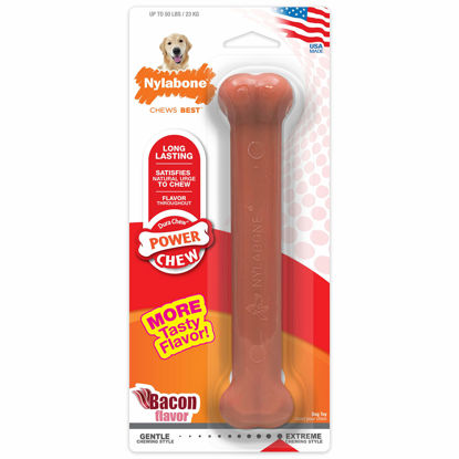 Picture of Nylabone Power Chew Flavored Durable Chew Toy for Dogs Bacon Large/Giant (1 Count)