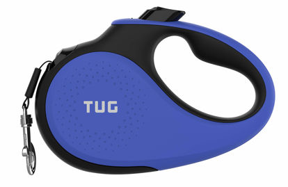 Picture of TUG 360° Tangle-Free Retractable Dog Leash with Anti-Slip Handle | 16 ft Strong Nylon Tape | One-Handed Brake, Pause, Lock (Large, Blue)