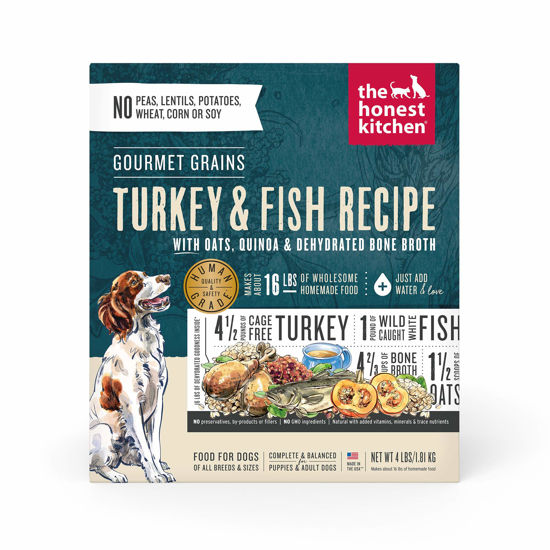 Picture of The Honest Kitchen Dehydrated Gourmet Grains Turkey & White Fish Dog Food, 4 lb Box