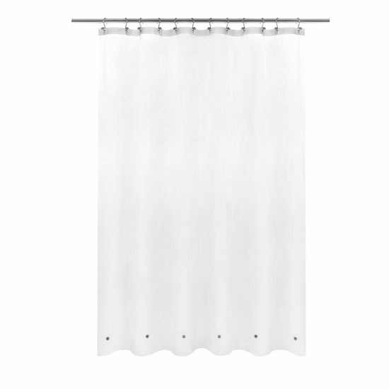 Picture of Barossa Design Frosted Shower Curtain Liner with 6 Magnets - Waterproof PEVA Shower Liner for Bath Tub, 72" x 72" Standard Size, PVC Free, Metal Grommets - Frost, 72x72