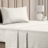 Picture of Striped Bed Sheets - Pin Striped Sheets - Beige Sheets - Tan Striped Sheets - Twin Striped Sheets - Hotel Luxury Bed Sheets - Deep Pockets - 3 Piece Set - Breathable & Cooling