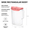 Picture of LocknLock Aqua Fridge Door Water Jug with Handle BPA Free Plastic Pitcher with Flip Top Lid Perfect for Making Teas and Juices, 2 Quarts, Pink