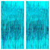 Picture of KatchOn, Ocean Blue Foil Fringe Curtain - XtraLarge 6.4x8 Feet, Pack of 2 | Blue Streamers for Summer | Summer Beach Party Decorations | Beach Theme Party Decorations, Ocean Themed Party Decorations