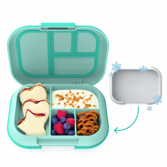 Picture of Bentgo® Kids Chill Lunch Box - Leak-Proof Bento Box with Removable Ice Pack & 4 Compartments for On-the-Go Meals - Microwave & Dishwasher Safe, Patented Design, & 2-Year Warranty (Aqua)