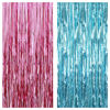 Picture of KatchOn Pink and Blue Foil Fringe - Large 6.4x8 Feet, Pack of 2 | Girl or Boy Gender Reveal Decorations | Pink and Blue Fringe for Boy or Girl Backdrop | Gender Reveal Backdrop for Gender Reveal Decor