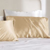 Picture of Bedsure King Size Satin Pillowcase Set of 2 - Champagne Gold Silk Pillow Cases for Hair and Skin 20x36 Inches, Satin Pillow Covers 2 Pack with Envelope Closure, Gifts for Women Men