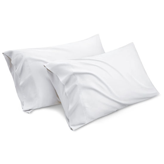 Picture of Bedsure Cooling Pillow Cases King - White Rayon Derived from Bamboo Pillowcase 2, Silky Soft & Breathable Pillow Covers with Envelope Closure for Kids, Gift for Hot Sleepers in Summer, 20x36 Inches