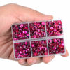 Picture of LPBeads 6400 Pieces Hotfix Fuchsia Rhinestones Flat Back 5 Mixed Sizes Crystal Round Glass Gems with Tweezers and Picking Rhinestones Pen