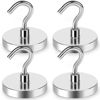 Picture of LOVIMAG Magnetic Hooks Heavy Duty, 110 lb Strong Magnetic Hooks for Hanging, Toolbox, Cruise, Office and Kitchen etc- 4 Pack