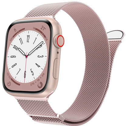 LELONG Slim Watch Band Compatible with Apple Watch Band 38mm 40mm 41mm 42mm  44mm 45mm 49mm Women & Men, Stainless Steel Mesh Loop Magnetic Clasp