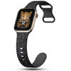 Picture of CreateGreat Engraved Bands Compatible with Apple Watch Band 41mm 40mm 38mm, Leopard Carve Pattern Soft Silicone Strap Compatible with iWatch Series 8 7 6 5 4 3 2 1 SE, Women Men,Leopard-Black