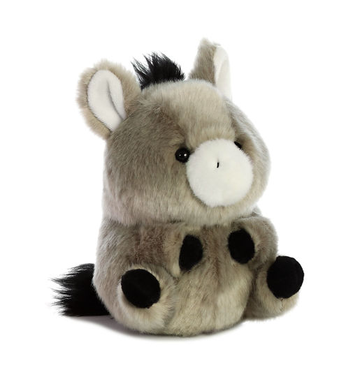 Picture of Aurora® Round Rolly Pet™ Bray Donkey™ Stuffed Animal - Adorable Companions - On-The-Go Fun - Gray 5 Inches