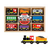 Picture of Melissa & Doug Wooden Train Cars (8 pcs) - Magnetic Train, Wooden Train Toys, Train Sets For Toddlers And Kids Ages 3+