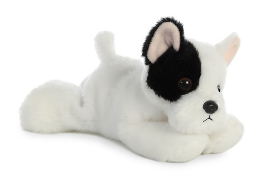 Picture of Aurora® Adorable Mini Flopsie™ French Bulldog Pup Stuffed Animal - Playful Ease - Timeless Companions - White 8 Inches