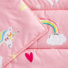 Picture of Wake In Cloud - Extra Long Unicorn Nap Mat, with Removable Pillow for Kids Toddler Boys Girls Daycare Preschool Kindergarten Sleeping Bag, White Unicorns Printed on Pink, 100% Microfiber