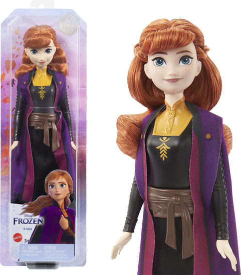 Picture of Disney Frozen by Mattel Anna Fashion Doll & Accessory, Signature Look, Toy Inspired by the Movie Disney Frozen by Mattel 2