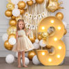 Picture of imprsv 3FT Marquee Light Up Numbers, Mosaic Numbers for Balloons, Number 3 Balloon Frame, Marquee Light Up Letters, 3rd 13th 30th Birthday Decorations, Anniversary Party Decor, Large Numbers