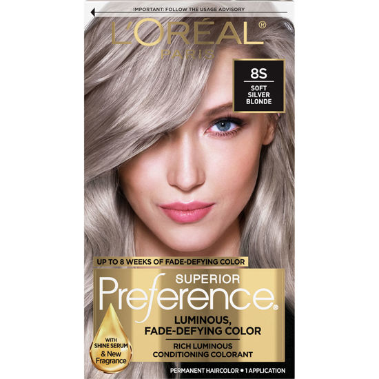 Picture of L'oreal Paris Hair Color Superior Preference Fade-defying Plus Shine Permanent Coloring, 8s Soft Silver Blonde