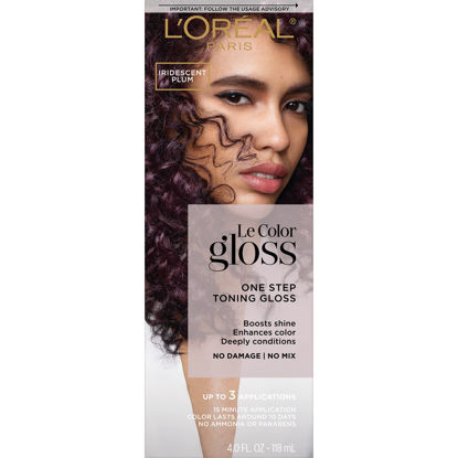 Picture of L’Oréal Paris Le Color Gloss One Step In-Shower Toning Hair Gloss, Neutralizes Brass, Conditions & Boosts Shine, Iridescent Plum Purple, 4 Ounce