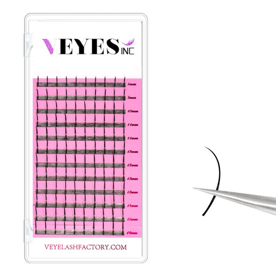 Picture of VEYES INC Eyelash Extension Supplies Spikes Lash Extensions Mixed Tray 0.07 C Curl 8-16mm, Premium Spikes Lashes Matte Black