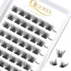 Picture of QUEWEL Cluster Lashes 72 Pcs Wide Stem Individual Lashes C/D Curl 8-16mm Length DIY Eyelash Extension False Eyelashes Soft for Personal Makeup Use at Home (Fluffy-C-10)