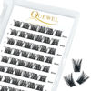 Picture of QUEWEL Cluster Lashes 72 Pcs Wide Stem Individual Lashes C/D Curl 8-16mm Length DIY Eyelash Extension False Eyelashes Soft for Personal Makeup Use at Home (honey01-C-8)